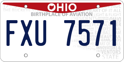 OH license plate FXU7571
