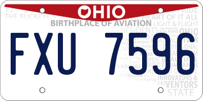 OH license plate FXU7596