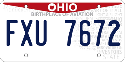 OH license plate FXU7672