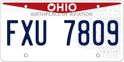 OH license plate FXU7809