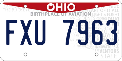 OH license plate FXU7963