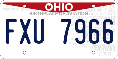 OH license plate FXU7966