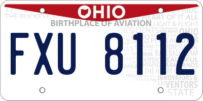 OH license plate FXU8112