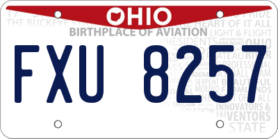 OH license plate FXU8257