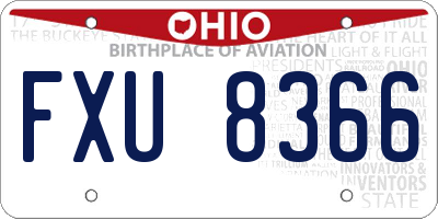 OH license plate FXU8366