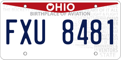 OH license plate FXU8481