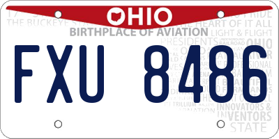 OH license plate FXU8486