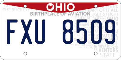 OH license plate FXU8509