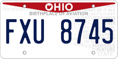 OH license plate FXU8745