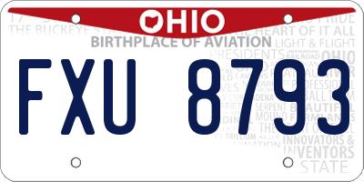 OH license plate FXU8793