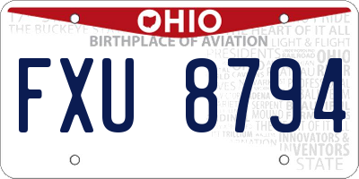 OH license plate FXU8794