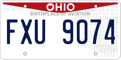 OH license plate FXU9074