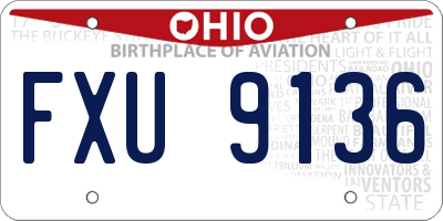 OH license plate FXU9136