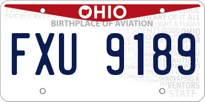 OH license plate FXU9189