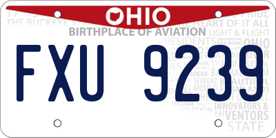 OH license plate FXU9239