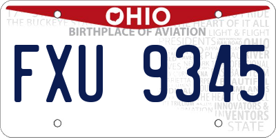 OH license plate FXU9345