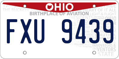 OH license plate FXU9439