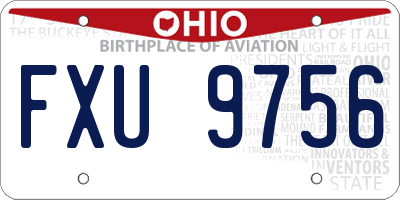 OH license plate FXU9756