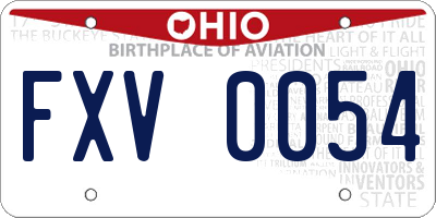 OH license plate FXV0054