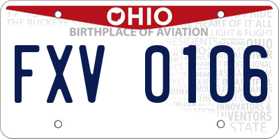 OH license plate FXV0106