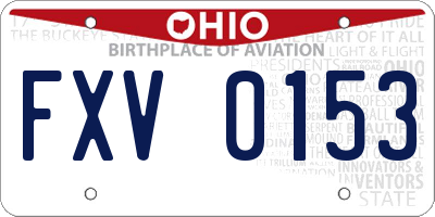 OH license plate FXV0153
