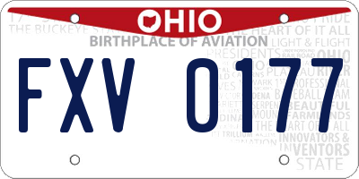 OH license plate FXV0177