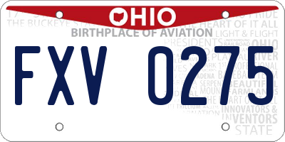OH license plate FXV0275
