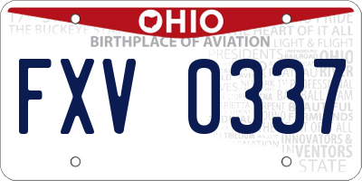 OH license plate FXV0337