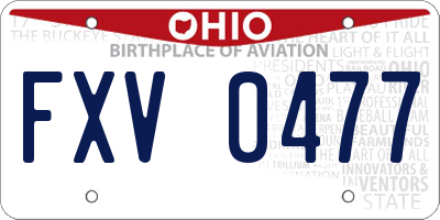 OH license plate FXV0477