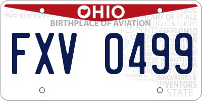 OH license plate FXV0499