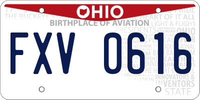 OH license plate FXV0616