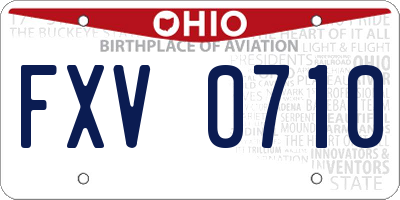 OH license plate FXV0710