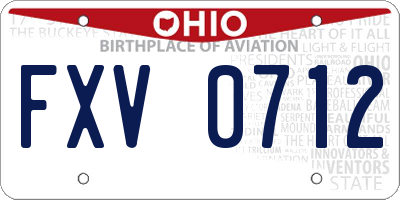 OH license plate FXV0712