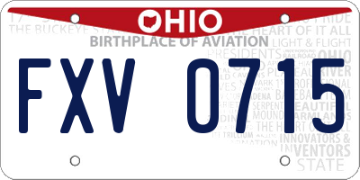 OH license plate FXV0715