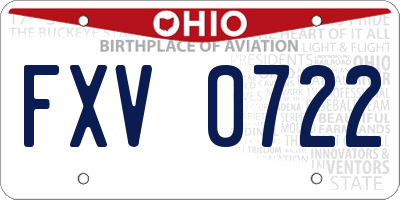 OH license plate FXV0722