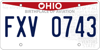 OH license plate FXV0743