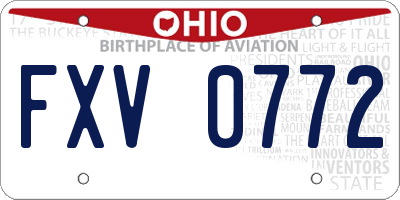 OH license plate FXV0772