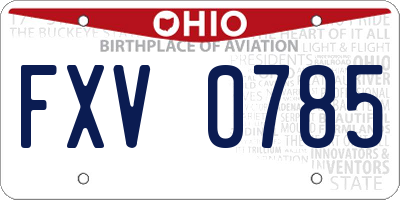 OH license plate FXV0785
