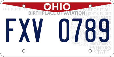 OH license plate FXV0789