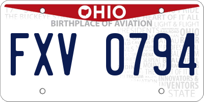 OH license plate FXV0794