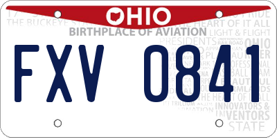 OH license plate FXV0841