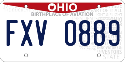 OH license plate FXV0889