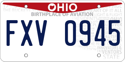 OH license plate FXV0945