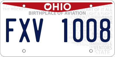 OH license plate FXV1008