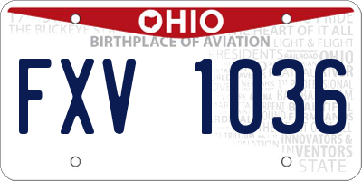 OH license plate FXV1036