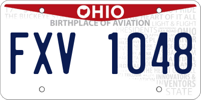OH license plate FXV1048