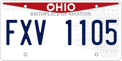 OH license plate FXV1105