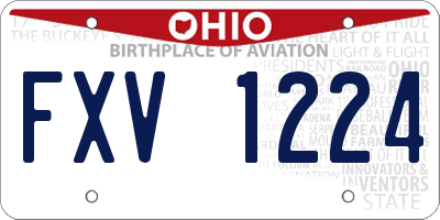 OH license plate FXV1224