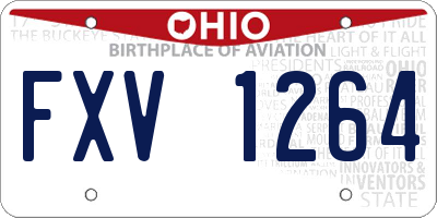 OH license plate FXV1264
