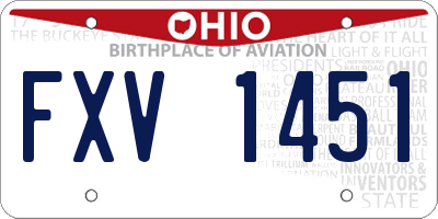 OH license plate FXV1451